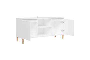 tv-skab m. massive træben 103,5x35x50 cm hvid - Hvid - Møbler - TV borde & mediemøbler - TV-borde