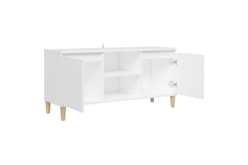 tv-skab m. massive træben 103,5x35x50 cm hvid - Hvid - Møbler - TV borde & mediemøbler - TV-borde