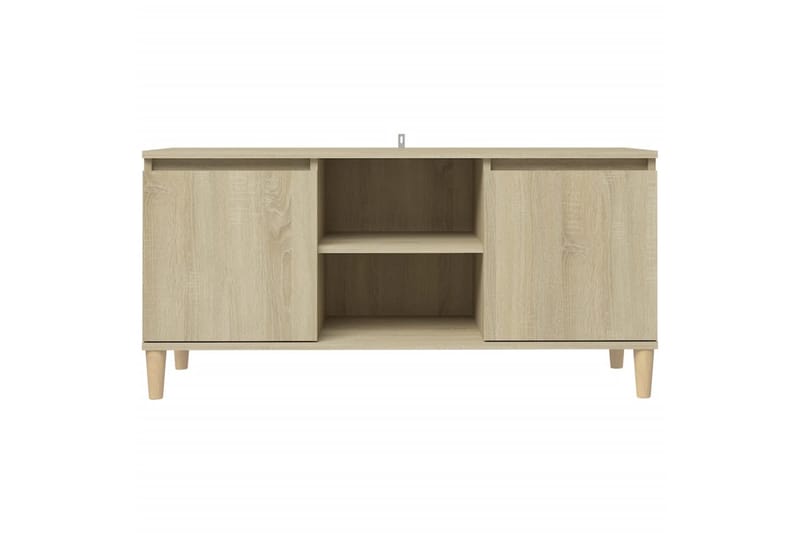 tv-skab m. massive træben 103,5x35x50 cm sonoma-eg - Brun - Møbler - TV borde & mediemøbler - TV-borde