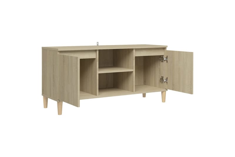 tv-skab m. massive træben 103,5x35x50 cm sonoma-eg - Brun - Møbler - TV borde & mediemøbler - TV-borde