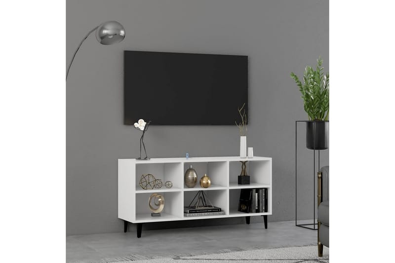 tv-skab m. metalben 103,5x30x50 cm hvid - Hvid - Møbler - TV borde & mediemøbler - TV-borde