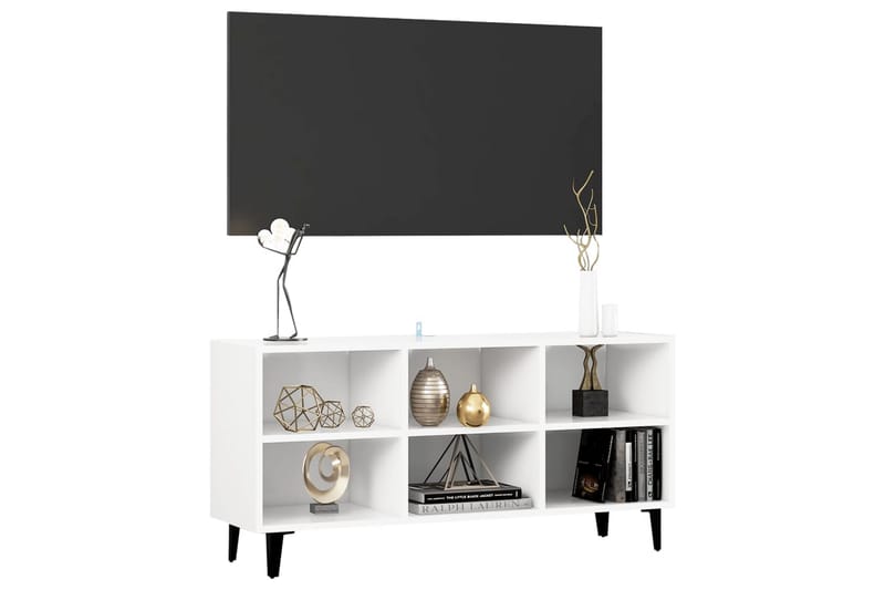 tv-skab m. metalben 103,5x30x50 cm hvid - Hvid - Møbler - TV borde & mediemøbler - TV-borde