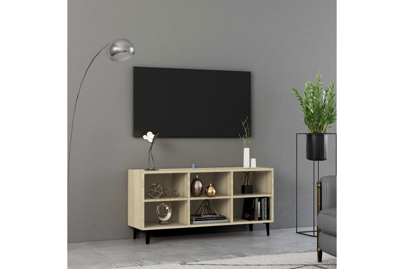 tv-skab m. metalben 103,5x30x50 cm sonoma-eg - Brun - Møbler - TV borde & mediemøbler - TV-borde
