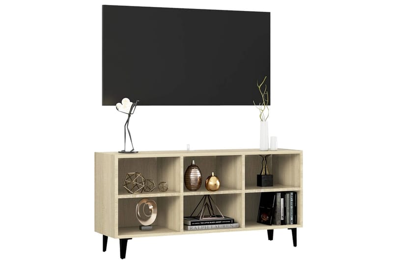 tv-skab m. metalben 103,5x30x50 cm sonoma-eg - Brun - Møbler - TV borde & mediemøbler - TV-borde