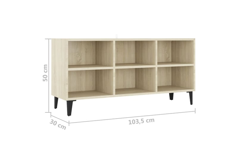 tv-skab m. metalben 103,5x30x50 cm sonoma-eg - Brun - Møbler - TV borde & mediemøbler - TV-borde