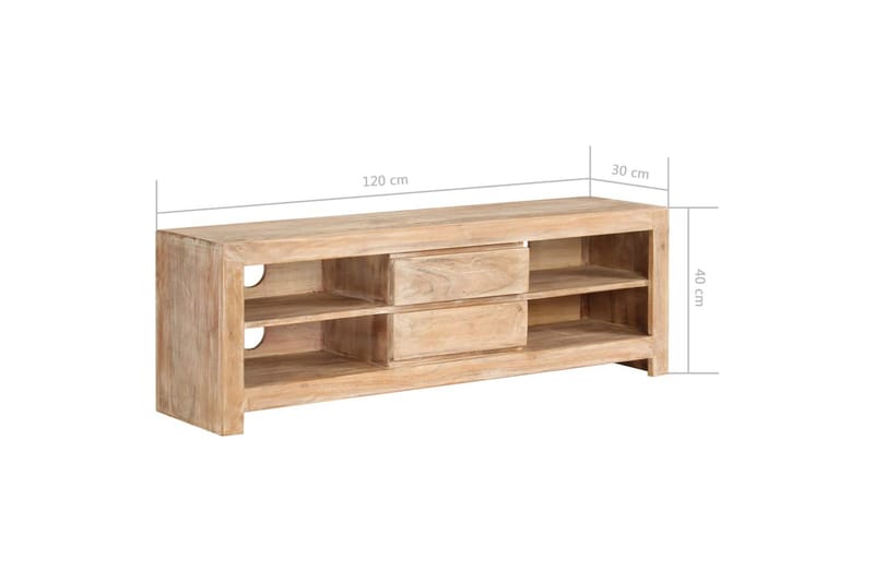 Tv-Skab Massivt Akacietræ 120 X 30 X 40 Cm Lysebrun - Brun - Møbler - TV borde & mediemøbler - TV-borde