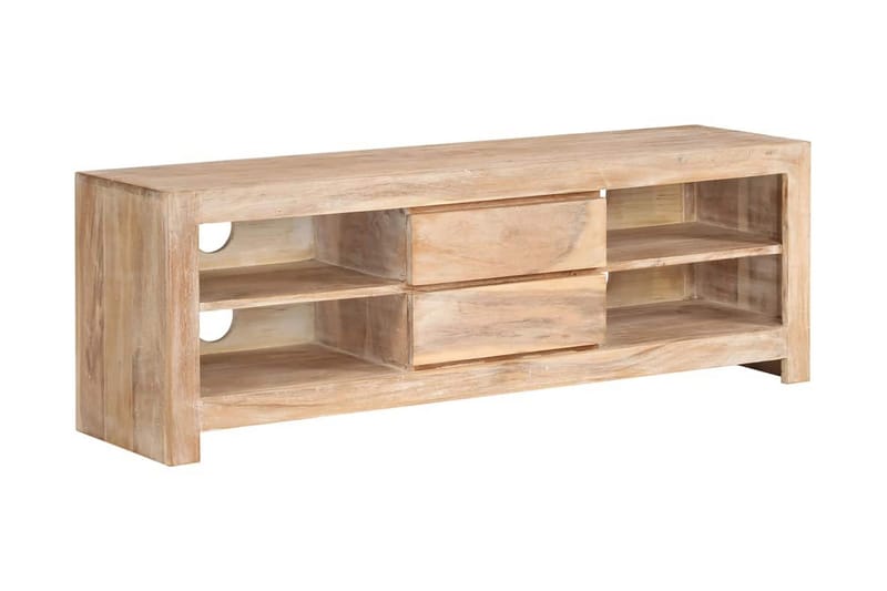 Tv-Skab Massivt Akacietræ 120 X 30 X 40 Cm Lysebrun - Brun - Møbler - TV borde & mediemøbler - TV-borde