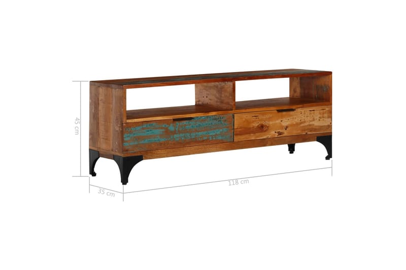 Tv-Skab Massivt Genanvendt Træ 118 X 35 X 45 Cm - Flerfarvet - Møbler - TV borde & mediemøbler - TV-borde