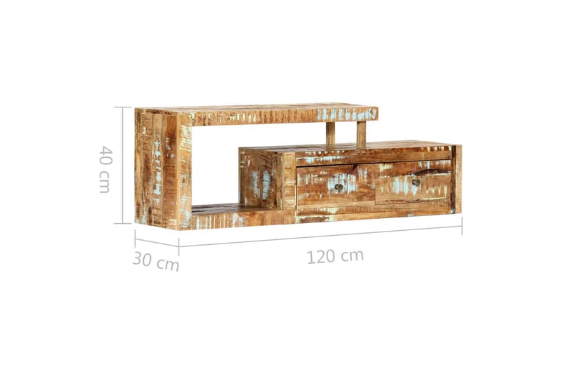 Tv-Skab Massivt Genanvendt Træ 120 X 30 X 40 Cm - Brun - Møbler - TV borde & mediemøbler - TV-borde