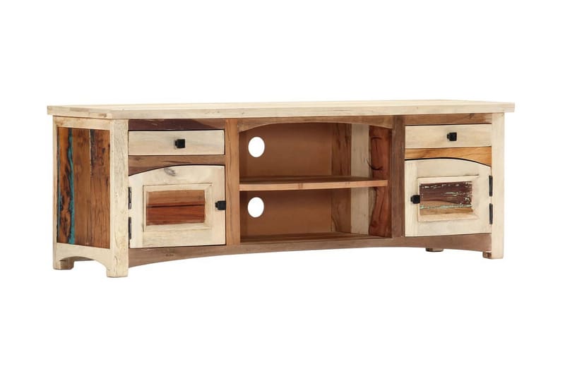 Tv-Skab Massivt Genanvendt Træ 120 X 30 X 40 Cm - Flerfarvet - Møbler - TV borde & mediemøbler - TV-borde
