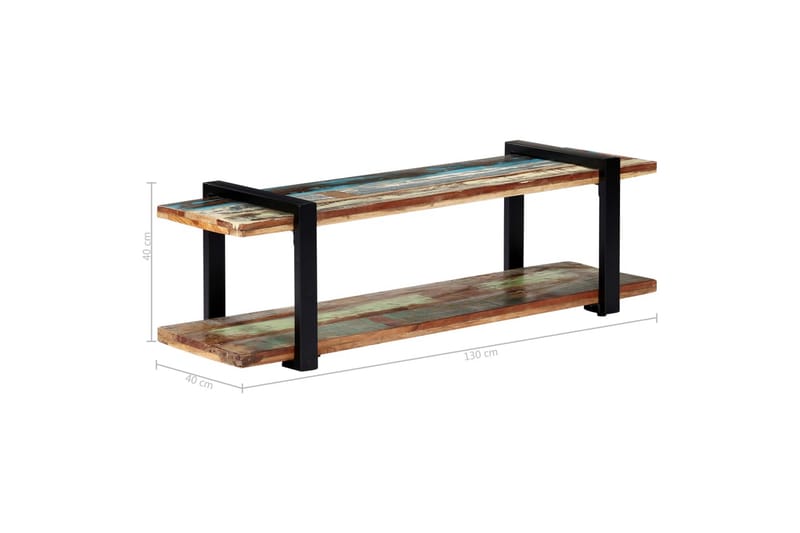 Tv-Skab Massivt Genanvendt Træ 130 X 40 X 40 Cm - Flerfarvet - Møbler - TV borde & mediemøbler - TV-borde