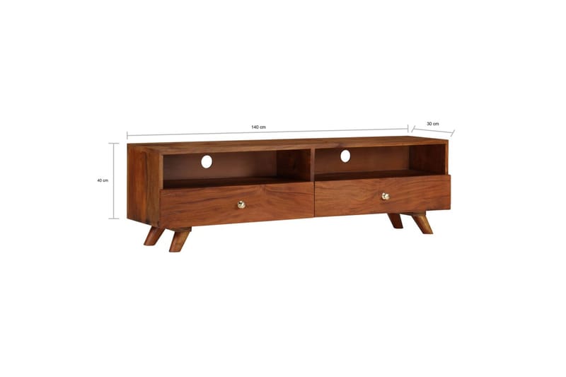 Tv-Skab Massivt Genanvendt Træ 140 X 30 X 40 Cm - Brun - Møbler - TV borde & mediemøbler - TV-borde