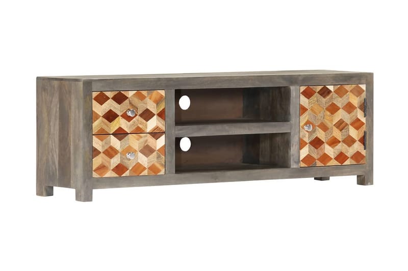 Tv-Skab Massivt Mangotræ 120 X 30 X 40 Cm Grå - Grå - Møbler - TV borde & mediemøbler - TV-borde