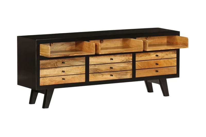 Tv-Skab Massivt Mangotræ 120 X 30 X 50 Cm - Sort - Møbler - TV borde & mediemøbler - TV-borde
