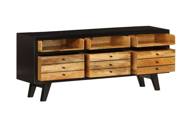 Tv-Skab Massivt Mangotræ 120 X 30 X 50 Cm - Sort - Møbler - TV borde & mediemøbler - TV-borde