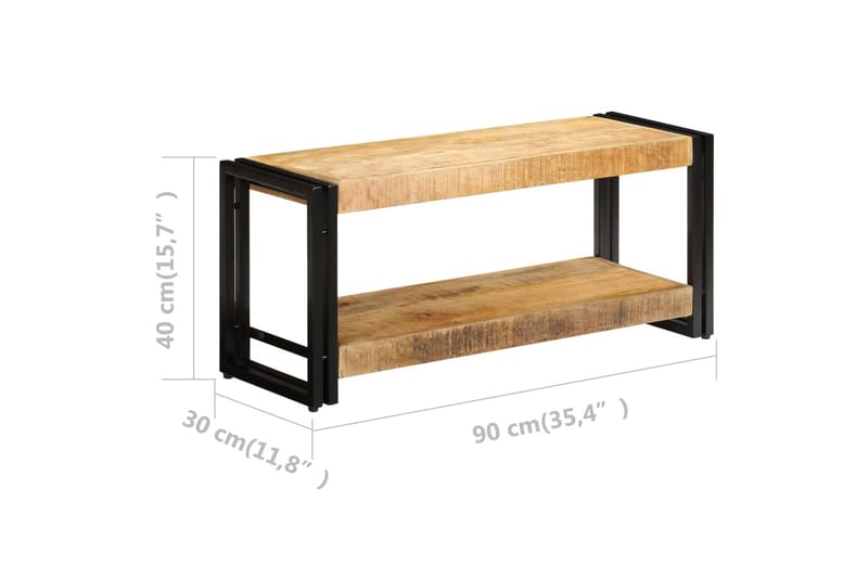 Tv-Skab Massivt Mangotræ 90 X 30 X 40 Cm - Brun - TV-borde