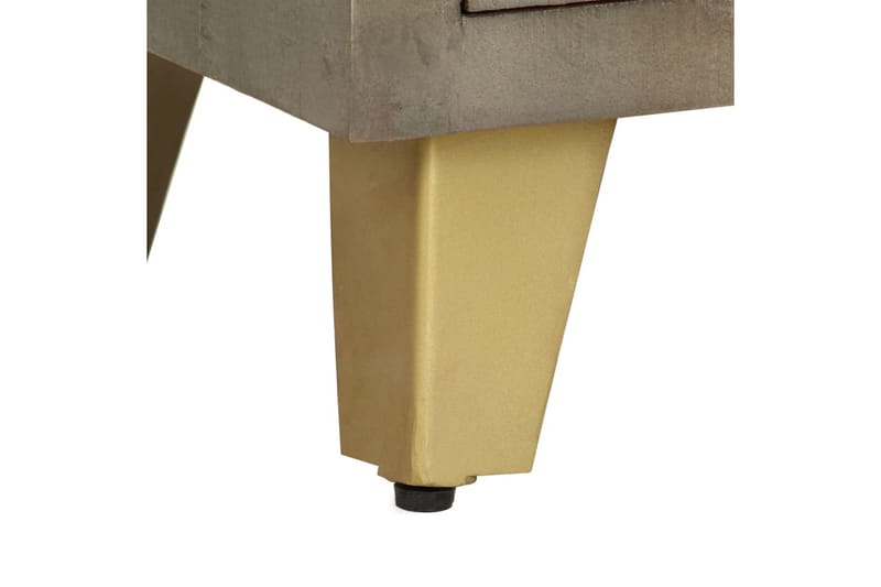 Tv-Skab Massivt Mangotræ Med Messing 110 X 30 X 48 Cm Grå - Grå - Møbler - TV borde & mediemøbler - TV-borde