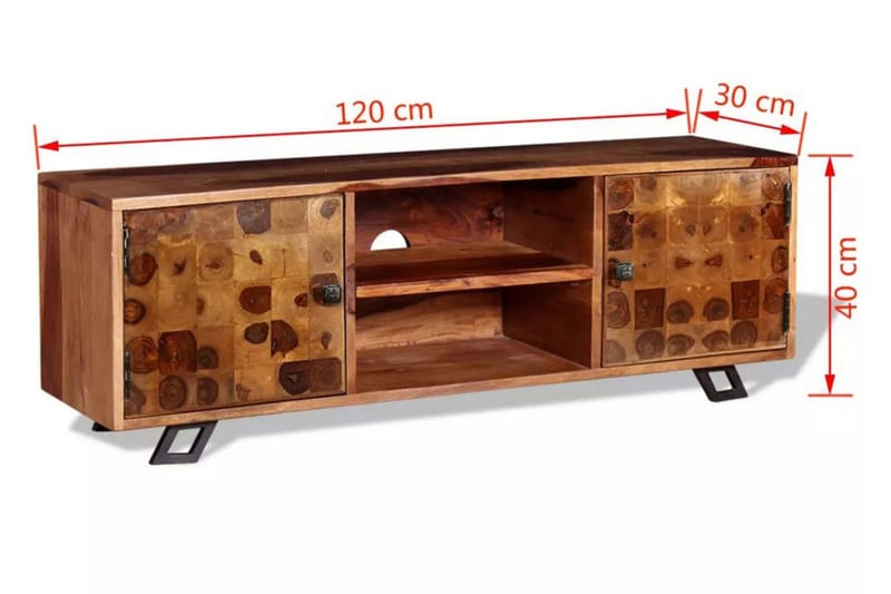 Tv-Skab Massivt Sheeshamtræ 120 X 30 X 40 Cm - Brun - Møbler - TV borde & mediemøbler - TV-borde