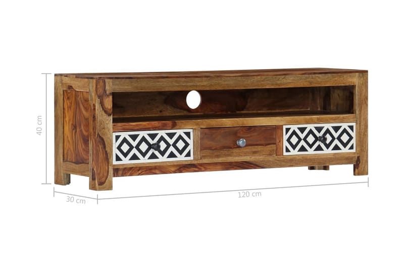 Tv-Skab Massivt Sheeshamtræ 120 X 30 X 40 Cm - Brun - Møbler - TV borde & mediemøbler - TV-borde