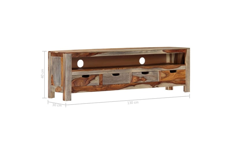 Tv-Skab Massivt Sheeshamtræ 130 X 30 X 40 Cm - Brun - Møbler - TV borde & mediemøbler - TV-borde