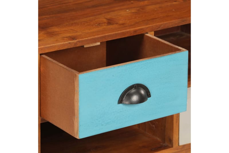 Tv-Skab Med 3 Skuffer Massivt Akacietræ 110 X 35 X 50 Cm - Flerfarvet - Møbler - TV borde & mediemøbler - TV-borde