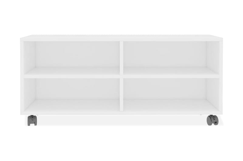 tv-skab med hjul 90 x 35 x 35 cm spånplade hvid - Møbler - TV borde & mediemøbler - TV-borde