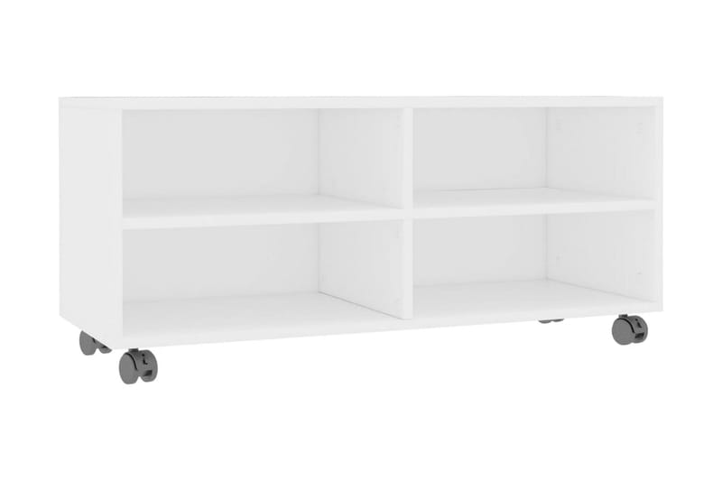 tv-skab med hjul 90 x 35 x 35 cm spånplade hvid - Møbler - TV borde & mediemøbler - TV-borde