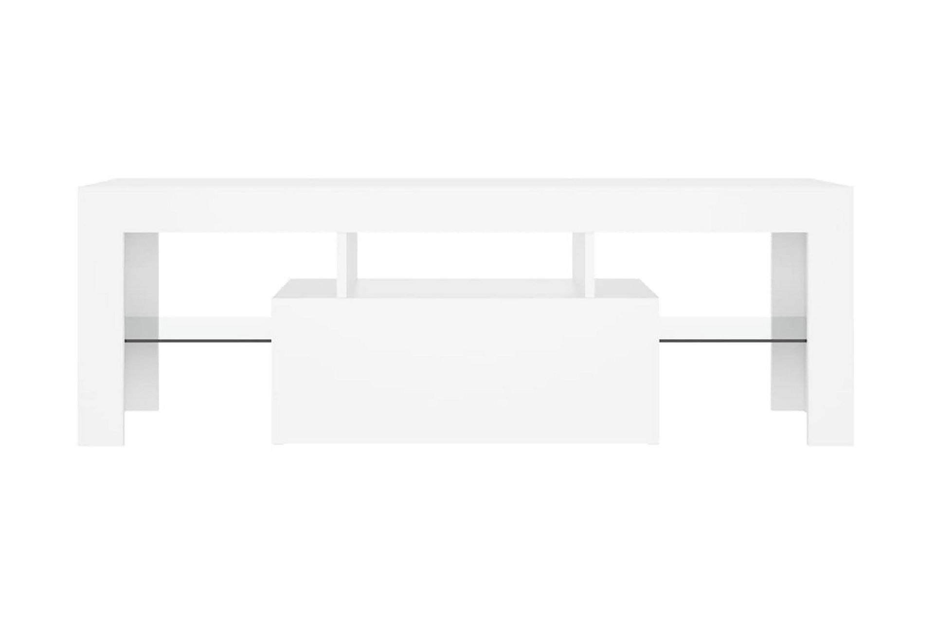 tv-skab med LED-lamper 120x35x40 cm hvid - Hvid - Møbler - TV borde & mediemøbler - TV-borde