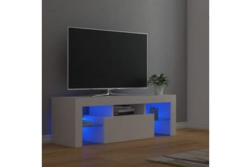 tv-skab med LED-lamper 120x35x40 cm hvid - Hvid - Møbler - TV borde & mediemøbler - TV-borde