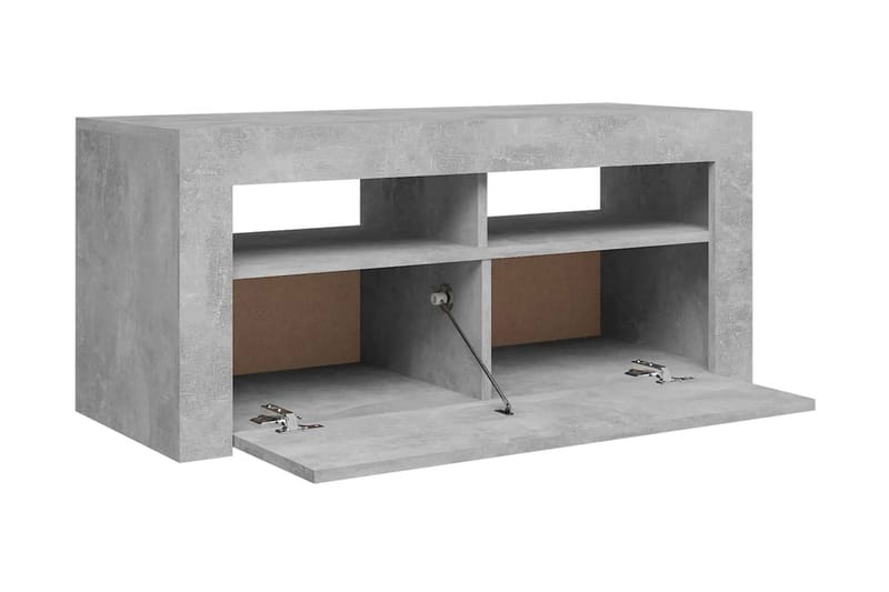 tv-skab med LED-lamper 90x35x40 cm betongrå - Grå - M�øbler - TV borde & mediemøbler - TV-borde