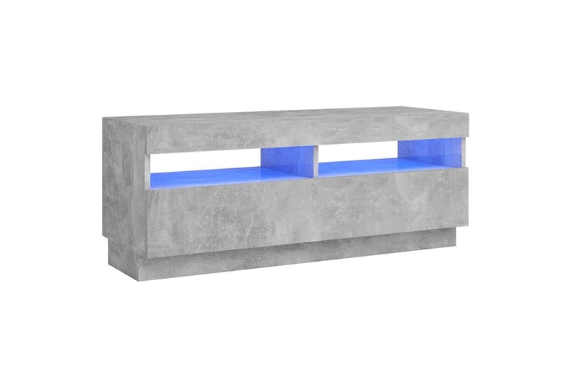 tv-skab med LED-lys 100x35x40 cm betongrå - Grå - Møbler - TV borde & mediemøbler - TV-borde