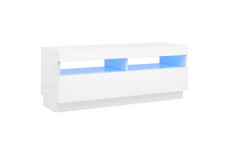 tv-skab med LED-lys 100x35x40 cm hvid - Hvid - Møbler - TV borde & mediemøbler - TV-borde