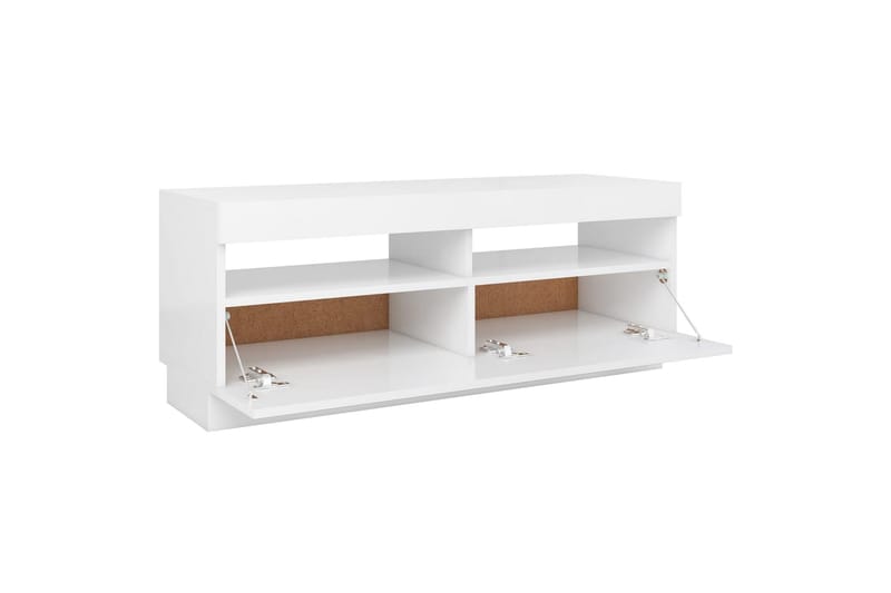 tv-skab med LED-lys 100x35x40 cm hvid - Hvid - Møbler - TV borde & mediemøbler - TV-borde