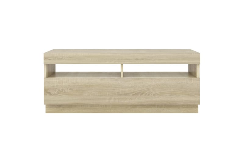 tv-skab med LED-lys 100x35x40 cm sonoma-eg - Brun - Møbler - TV borde & mediemøbler - TV-borde