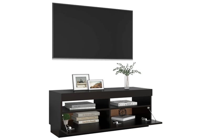 tv-skab med LED-lys 100x35x40 cm sort - Sort - Møbler - TV borde & mediemøbler - TV-borde
