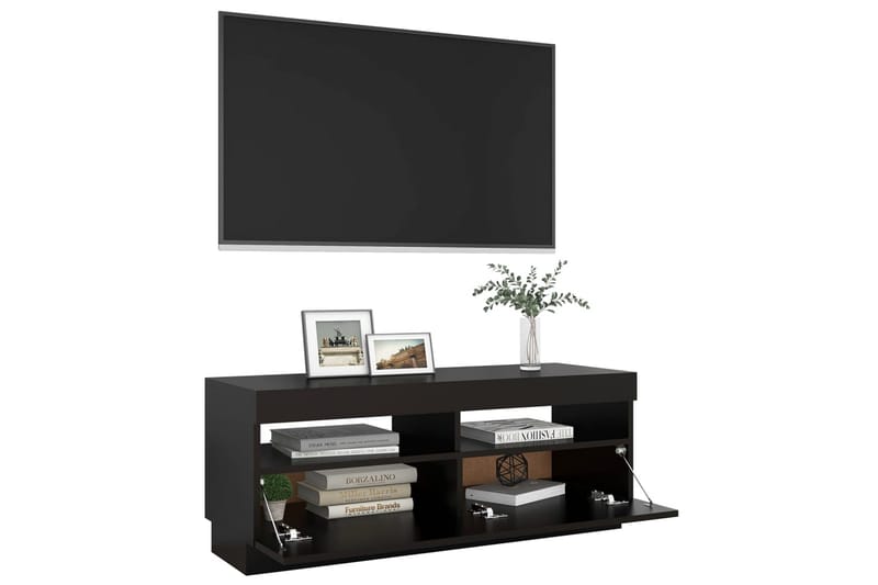 tv-skab med LED-lys 100x35x40 cm sort - Sort - TV-borde