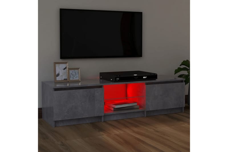 tv-skab med LED-lys 120x30x35,5 cm betongrå - Grå - Møbler - TV borde & mediemøbler - TV-borde