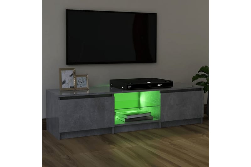 tv-skab med LED-lys 120x30x35,5 cm betongrå - Grå - Møbler - TV borde & mediemøbler - TV-borde
