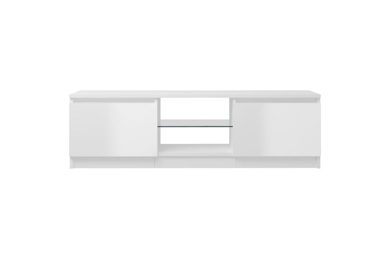 tv-skab med LED-lys 120x30x35,5 cm hvid højglans - Hvid - TV-borde