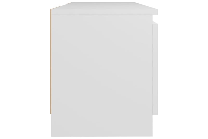 tv-skab med LED-lys 120x30x35,5 cm hvid - Hvid - Møbler - TV borde & mediemøbler - TV-borde