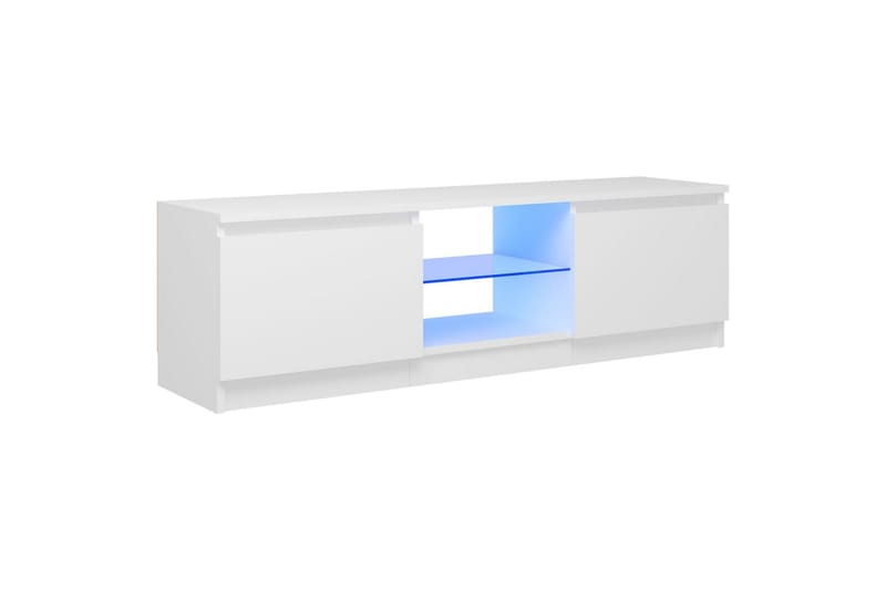 tv-skab med LED-lys 120x30x35,5 cm hvid - Hvid - TV-borde