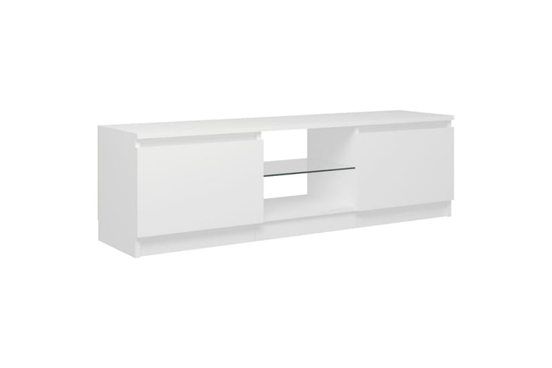 tv-skab med LED-lys 120x30x35,5 cm hvid - Hvid - Møbler - TV borde & mediemøbler - TV-borde