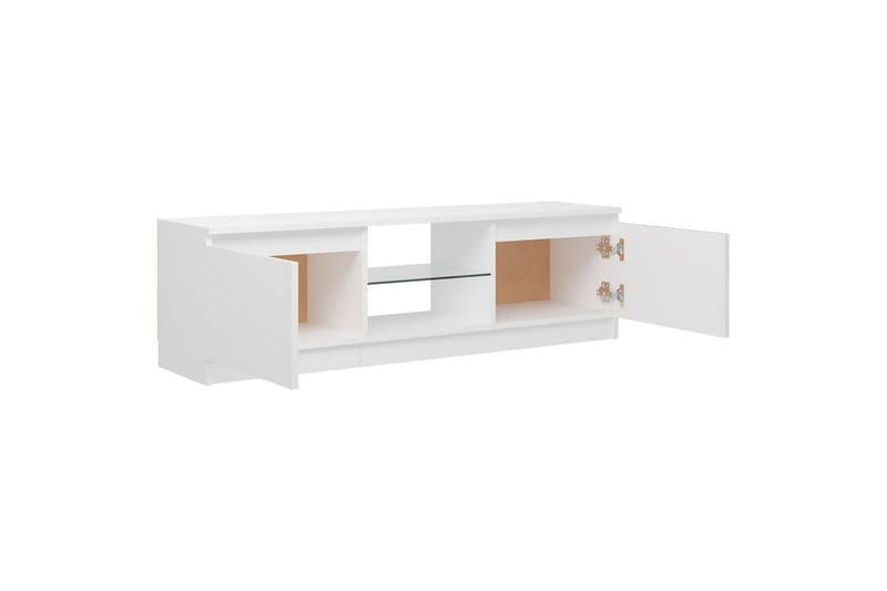 tv-skab med LED-lys 120x30x35,5 cm hvid - Hvid - Møbler - TV borde & mediemøbler - TV-borde