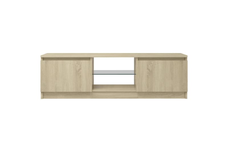 tv-skab med LED-lys 120x30x35,5 cm sonoma-eg - Brun - TV-borde