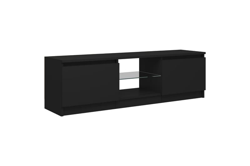 tv-skab med LED-lys 120x30x35,5 cm sort - Sort - TV-borde