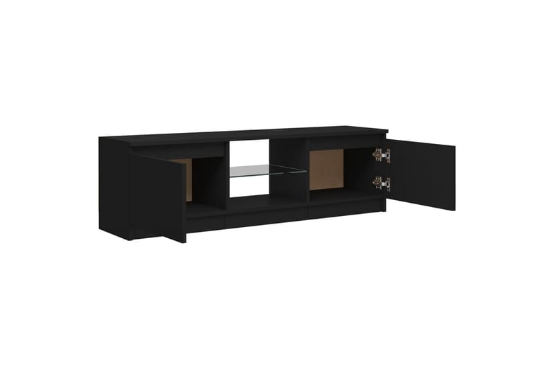 tv-skab med LED-lys 120x30x35,5 cm sort - Sort - TV-borde