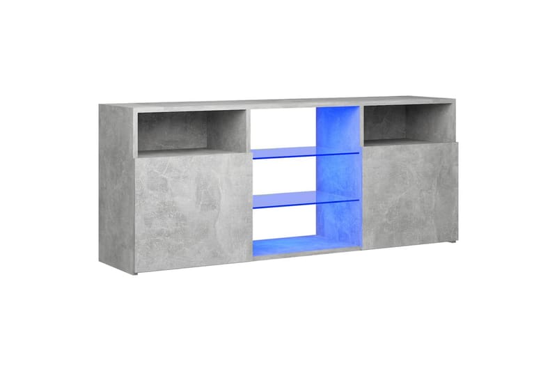 tv-skab med LED-lys 120x30x50 cm betongrå - Grå - Møbler - TV borde & mediemøbler - TV-borde