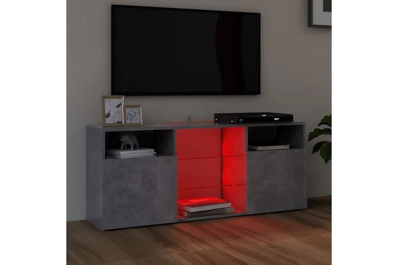 tv-skab med LED-lys 120x30x50 cm betongrå - Grå - Møbler - TV borde & mediemøbler - TV-borde