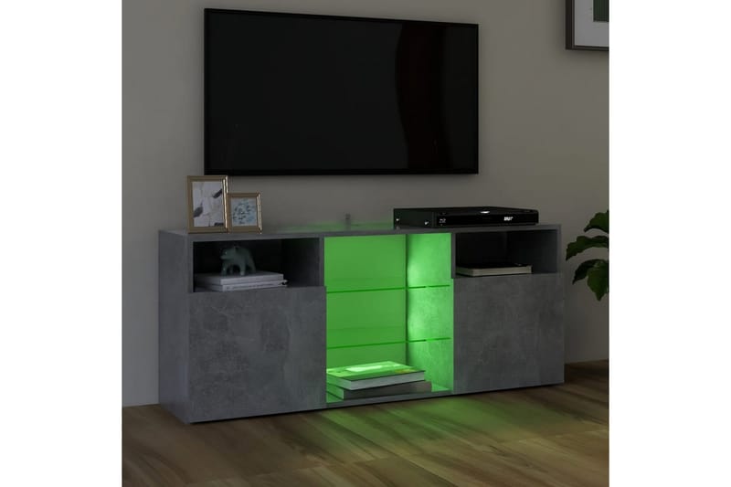 tv-skab med LED-lys 120x30x50 cm betongrå - Grå - Møbler - TV borde & mediemøbler - TV-borde