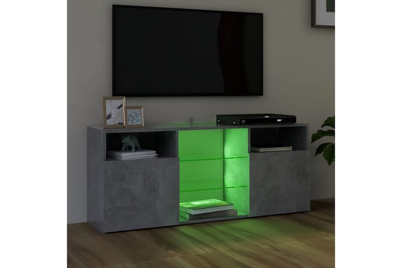 tv-skab med LED-lys 120x30x50 cm betongrå - Grå - TV-borde